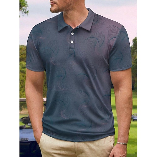 

Per uomo POLO Camicia da golf Golf Stampe astratte Geometria Collo ripiegabile Blu Esterno Strada Maniche corte Bottone giù Stampa Abbigliamento Sportivo Di tendenza Streetwear Originale