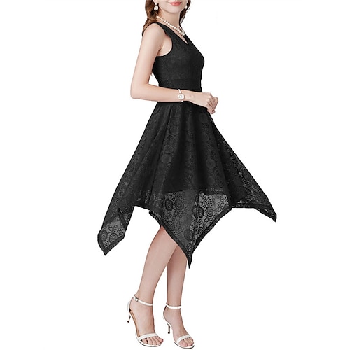 

Per donna Romantico Vacanze Abito vintage Vestito longuette Per eventi Invitati del matrimonio Cerniera Jacquard Tinta unica A V Senza maniche Standard Estate Primavera 2023 Verde scuro blu navy S M