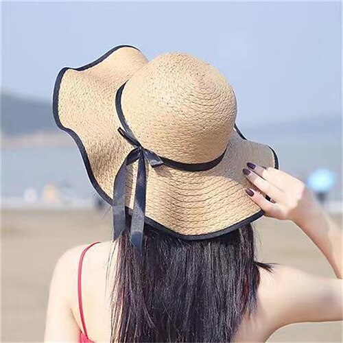 

bellissimo cappello estivo con decorazione a fiocco cappello da spiaggia floscio protezione solare berretto floscio resistente per i viaggi