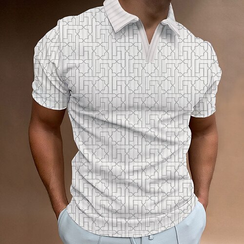 

Per uomo POLO Camicia da golf Golf Stampe astratte Geometria A V Aalbicocca Nero Bianco Giallo Vino Esterno Strada Maniche corte Stampa Abbigliamento Sportivo Di tendenza Streetwear Originale