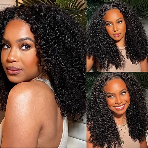 

parrucche anteriori in pizzo ricci crespi 13x4 capelli umani per le donne10a capelli vergini brasiliani parrucca frontale in pizzo ricci crespi afro parte libera pre pizzicata con i capelli del