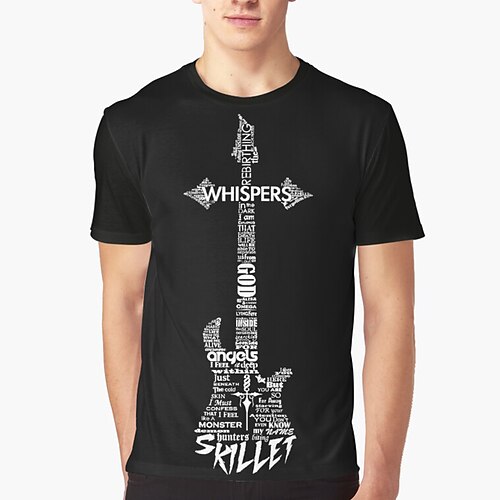 

Herre T-shirt Grafiske T-shirts Cool skjorte Bogstaver Grafiske tryk Guitar Hobby Rund hals Varm Stempling Gade Ferierejse Kort Ærme Trykt mønster Tøj Designer Basale Moderne Moderne