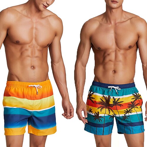 

Per uomo Boxer da mare Pantaloncini da mare Traspirante Leggero Asciugatura rapida Boxer da surf Pantaloni A cordoncino Con tasche Nuoto Surf Spiaggia Sport acquatici Tropicale Con stampe Estate