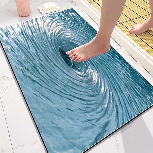 Super Absorbent Quick-Dry Bath Mat: Non-Slip, Diatomaceous Earth