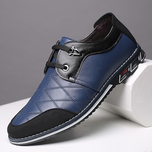 

Herre Sko Oxfords Lærsko Pen sko Kjole loafers Forretning Kinoiserie Britisk Daglig Fest / aften Gange Lær Varm Vin Svart Blå Sommer Vår