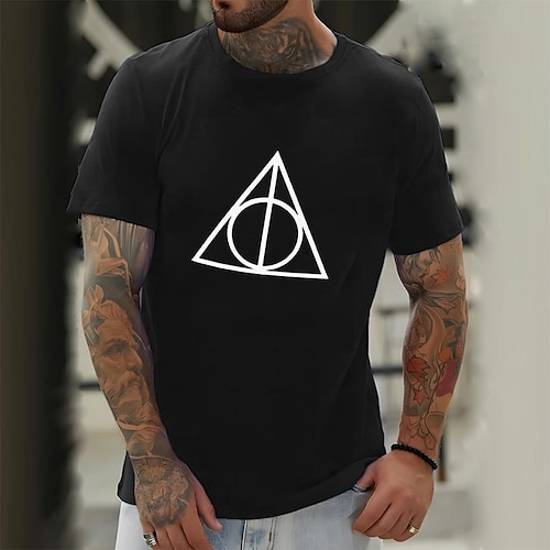 

Herre T skjorte Grafiske T-skjorter Kul skjorte Grafiske trykk Morsom Crew-hals Varm stempling Gate Feriereise Kort Erme Trykt mønster Klær Designer Grunnleggende Moderne Moderne