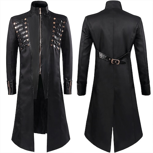 

Doctor de plaga Punk y gótico Medieval Steampunk siglo 17 Abrigo Gabardina Hombre Disfraz Cosecha Cosplay Casual Diario Chaqueta Mascarada