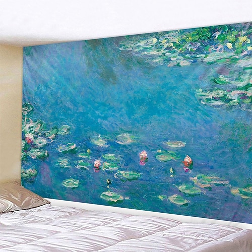 

Ölgemälde Lotus hängende Tapisserie Wandkunst große Tapisserie Wandbild Dekor Foto Hintergrund Decke Vorhang Zuhause Schlafzimmer Wohnzimmer Dekoration