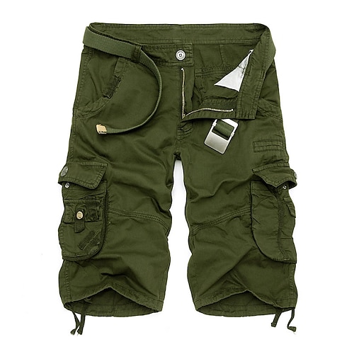 

Per uomo Pantaloncini tattici Pantaloncini modello cargo Multi tasca Liscio Mimetico Comfort Traspirante Esterno Giornaliero Per uscire Di tendenza Streetwear Verde militare Nero