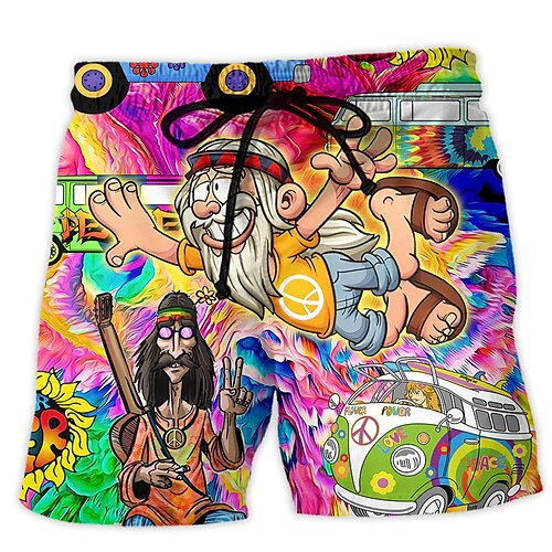 

Per uomo Boxer da surf Pantaloncini da mare Boxer da mare A cordoncino con fodera in rete Vita elastica Stampe astratte Personaggio Asciugatura rapida Breve Informale Giornaliero Per eventi Hawaiano