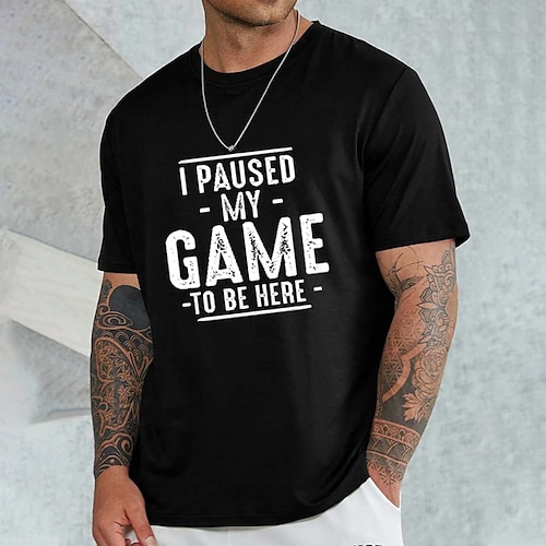 

Per uomo Plus Size Grande Alto maglietta Magliette Girocollo Nero Maniche corte Esterno Per uscire Top sportivi Di base Stampa Pop art Alfabetico Abbigliamento Misto cotone Streetwear Moda Informale