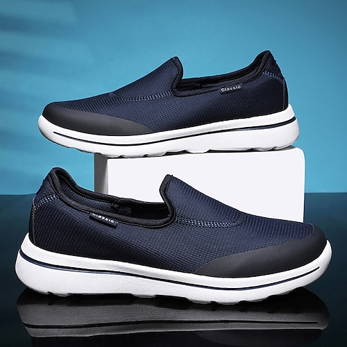 

Herren Loafer Slip On Sportlicher Look Brautkleider schlicht Sportlich Wanderschuhe Elastisches Gewebe Atmungsaktiv Schwarz Blau Herbst