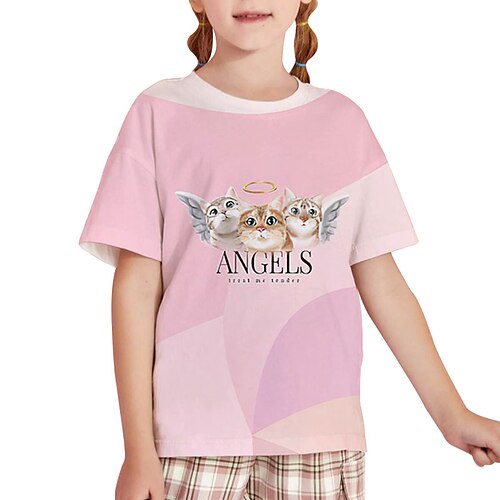 

t-shirt a maniche corte stampata con motivo gatto alla moda camicie colorate stampate in 3d per ragazzi e ragazze