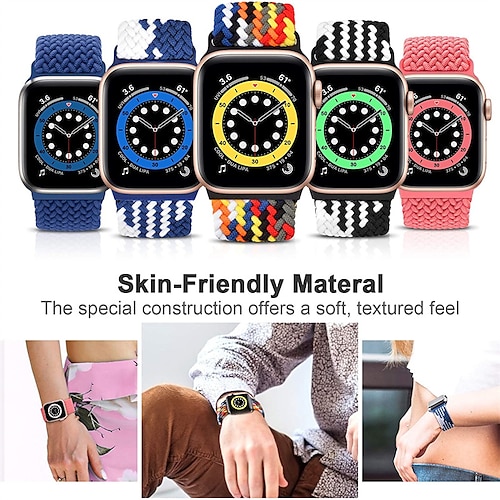 

Compatible with Apple Watch band 38mm 40mm 41mm 42mm 44mm 45mm Breathable Fabric Strap Replacement Wristband for iwatch Series 8 7 6 5 4 3 2 1 SE