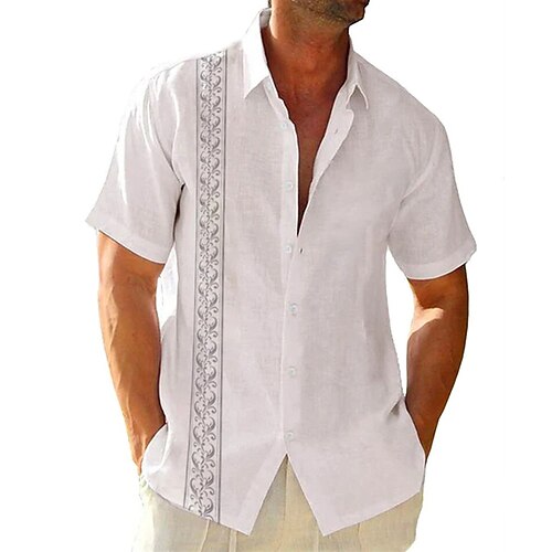 

Hombre Camisa Abotonar la camisa Camisa de verano Blanco Rosa Azul Piscina Manga Corta Graphic Cuello Vuelto Print Diario Festivos Abotonar Ropa Algodón Hawaiano Cómodo Estilo playero