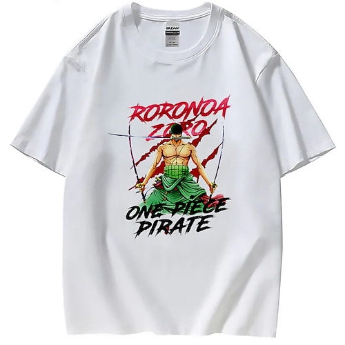 

One Piece Roronoa Zoro T-Shirt Gráfico Camiseta Para Hombre Mujer Unisexo Adulto Estampado en caliente 100% Poliéster