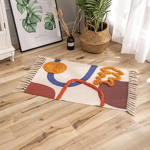 

Tapis de sol flocage touffeté nordique tapis tissé de décoration de porche de salon minimaliste moderne