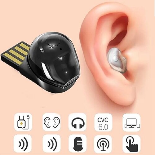 

mini trådløst bluetooth headset sport stereo i ørestykket usynlig øretelefon håndfri magnet usb lader ørepropper