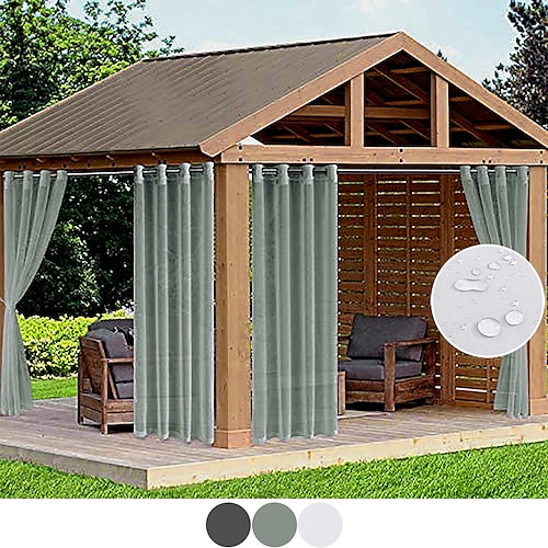 

Rideau extérieur imperméable à l'eau, rideaux de ferme coulissants, rideaux de pergola, oeillet pour gazebo, balcon, porche, fête, hôtel, 1 panneau