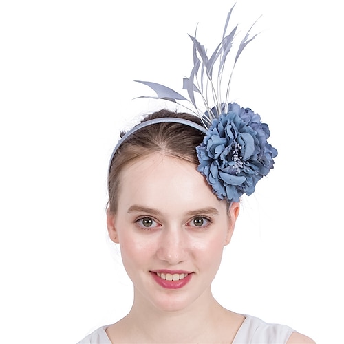 

fascinators Tessuto Kentucky Derby Corsa di cavalli stile sveglio Signora Con Piume Fantasia floreale Copricapo Copricapo