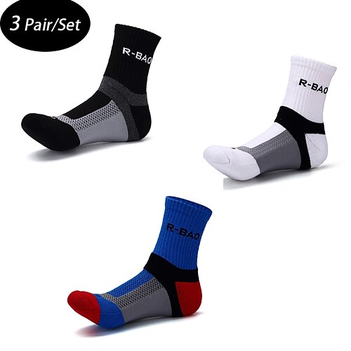 

Per uomo 3 coppie Calzini Sopra la caviglia Calzini da corsa Nero Bianco Colore Color Block Sportivo Informale Giornaliero Medio spessore Primavera & Autunno Moda Classico