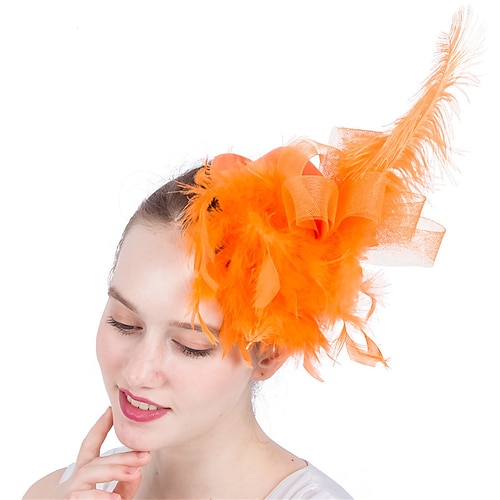 

fascinators Kunstig Fjer Bursdag Kentucky Derby Enkel dame Med Fjær Tyll Hodeplagg Hodeplagg