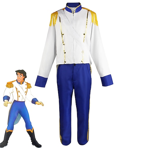 

Little Mermaid Prince Eric Pants Cosplay Costume Men's Movie Cosplay Cosplay White Top Pants Masquerade Polyester