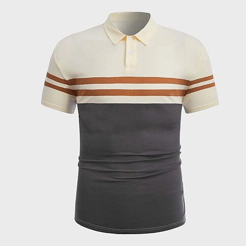 

Per uomo POLO Camicia da golf Golf Informale Per eventi Classico Manica corta Di tendenza Essenziale Color Block Pulsante Estate Standard Grigio POLO