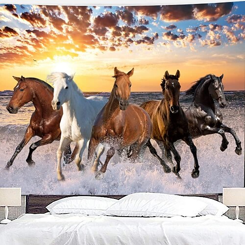 

Chevaux mur tapisserie art décor photographie toile de fond couverture rideau suspendu maison chambre salon décoration