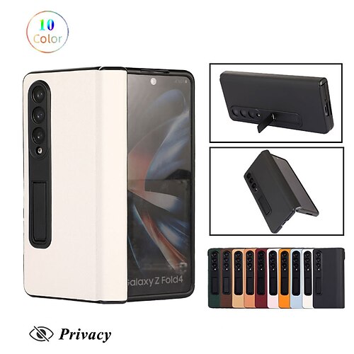 

telefone Capinha Para Samsung Galaxy Case Completa Z Fold 4 Com Suporte Virar e protetor de tela Cor Sólida couro legítimo PC