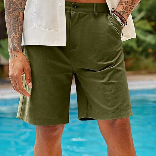 

Herren Shorts Kurze Hosen Leinenshorts Kurze Hosen Sommer-Shorts Strandshorts Kurze Hosen Tasche Glatt Komfort Atmungsaktiv Outdoor Täglich Ausgehen Leinen / Baumwoll Mischung Modisch Strassenmode