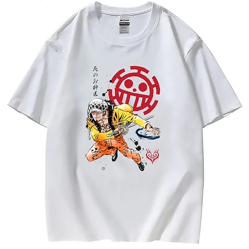 

One Piece Trafalgar lov T-skjorte Graphic T-Trøye Til Herre Dame Unisex Voksne Varmstempling 100% Polyester