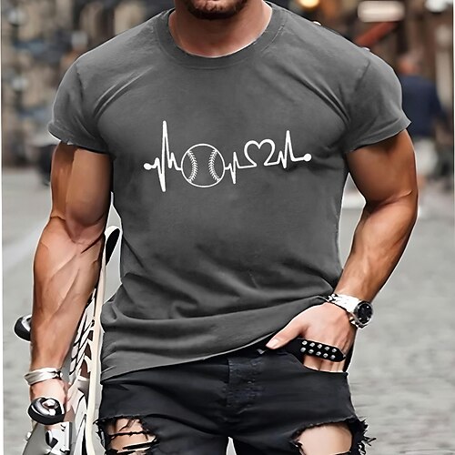 

Herre T skjorte Grafiske T-skjorter Kul skjorte Grafiske trykk Ball Mote Crew-hals Varm stempling Gate Feriereise Kort Erme Trykt mønster Klær Designer Grunnleggende Bekvem