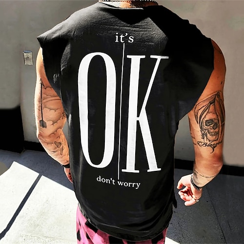 

Herre Vest Top Ærmeløs T-shirt til mænd Grafisk Rund hals Tøj 3D-udskrivning Daglig Sport Uden ærmer Trykt mønster Mode Designer Muskel