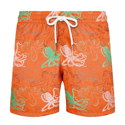 

Herre Surfeshorts Badeshorts Sommershorts Strandshorts Snorer med mesh fôr Elastisk midje Dyr Grafiske trykk Hurtigtørkende Kort Avslappet Daglig Ferie Bohem Hawaiisk Gul Oransje Mikroelastisk