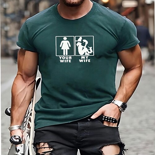 

Herre T-shirt Grafiske T-shirts Cool skjorte Grafiske tryk Mode Rund hals Varm Stempling Gade Ferierejse Kort Ærme Trykt mønster Tøj Designer Basale Bekvem