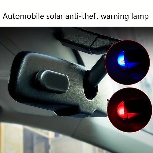 

starfrecar sikkerhetslys solcelledrevet simulert dummy alarm trådløs advarsel anti-tyveri forsiktig lampe LED blinkende imitert bil alarm lys med ny usb