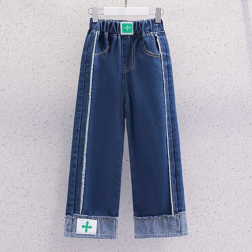 

Bambino Da ragazza Pantaloni Tinta unica Fantastico Tasche Scuola 7-13 anni Estate Blu