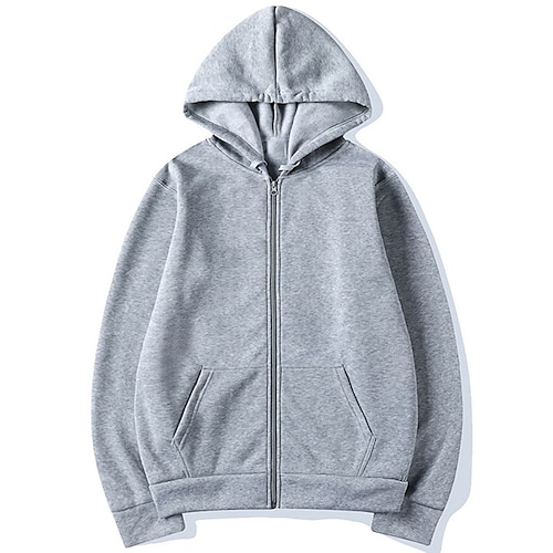 

Homme Sweat à capuche Sweat à capuche zippé Noir Blanche Rose Claire Rouge Bleu Capuche Plein Poche Sport Loisir du quotidien Des sports Coton Décontractées Grand et grand Automne hiver Vêtement