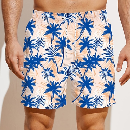 

Herre Surf shorts Badeshorts Sommer shorts Strandshorts Snørelukning med mesh-for Elastisk Talje Kokos palme Grafiske tryk Hurtigtørrende Korte Afslappet Daglig Ferie Boheme Hawaiiansk Blå