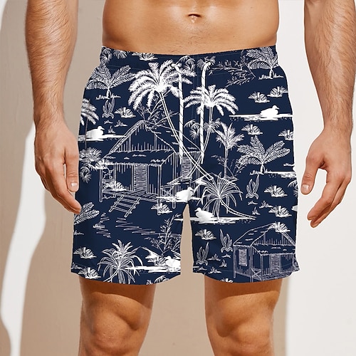 

Per uomo Boxer da surf Pantaloncini da mare Boxer da mare Pantaloncini estivi Pantaloncini da spiaggia A cordoncino con fodera in rete Vita elastica Albero di cocco Stampe astratte Asciugatura rapida