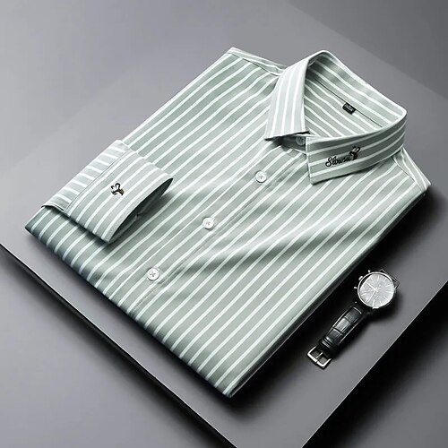 

Per uomo Informale Classico Camicia Standard Manica lunga Bavero Banda Poliestere Blu Verde Grigio 2023