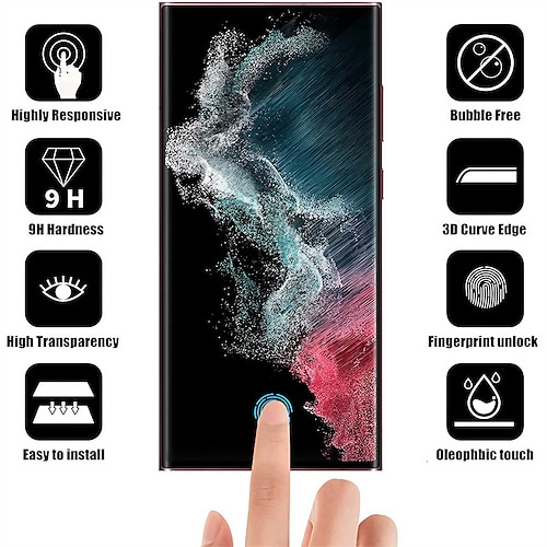 

2 Stk. Skjermbeskytter Til Samsung Galaxy S23 S22 S21 S20 Plus Ultra A14 A34 A54 Note 20 Ultra 10 Plus Herdet glass 9H hardhet Høy Oppløsning (HD) 2,5 D bøyd kant Eksplosjonssikker Motstår Risser