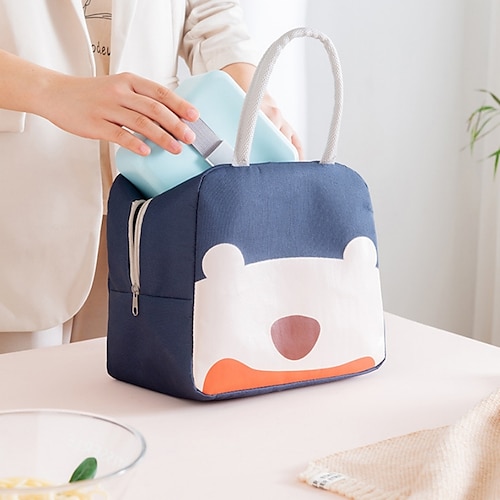 

Nova bolsa bento portátil dos desenhos animados, lancheira, lancheira, lancheira, folha de alumínio espessa, armazenamento, isolamento, lancheira, lancheira