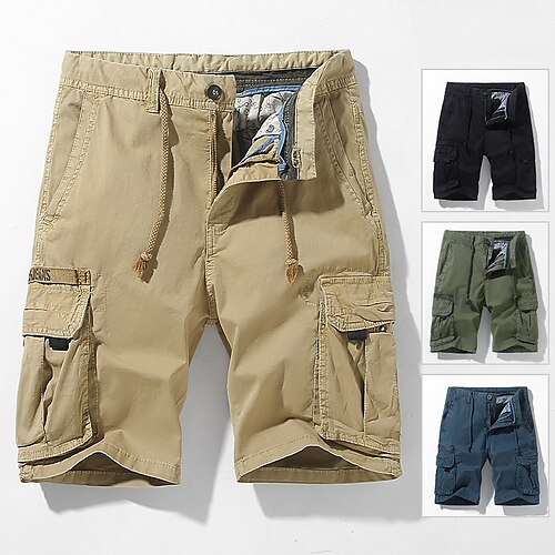 

Herre Cargo-bukser Shorts med lommer Vandre Cargo Shorts Militær Udendørs Løstsiddende Bekvem Shorts Lynlåslomme Sort militærgrøn Bomuld Camping / Vandring / Grotteudforskning 30 31 32 34 36