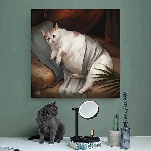 

pinturas modernas chorando gatos bonitos gordos vintage arte lona pôsteres e impressões imagens de arte de parede para cuadros decoração da sala de estar
