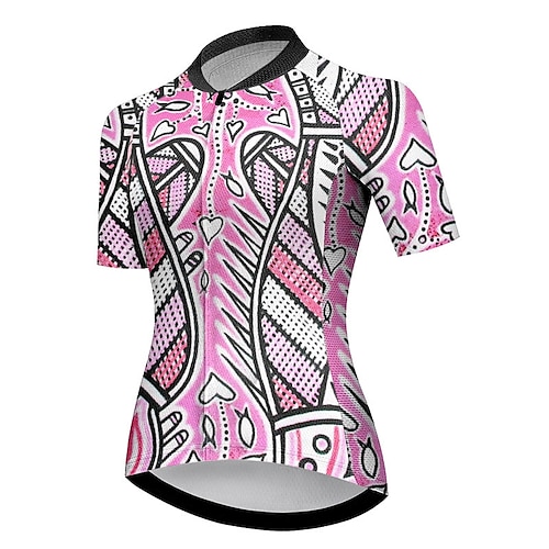 

21Grams Women's Cycling Jersey Short Sleeve Bike Top with 3 Rear Pockets Mountain Bike MTB Road Bike Cycling Breathable Moisture Wicking Quick Dry Reflective Strips Violet Yellow Pink Graphic Sports