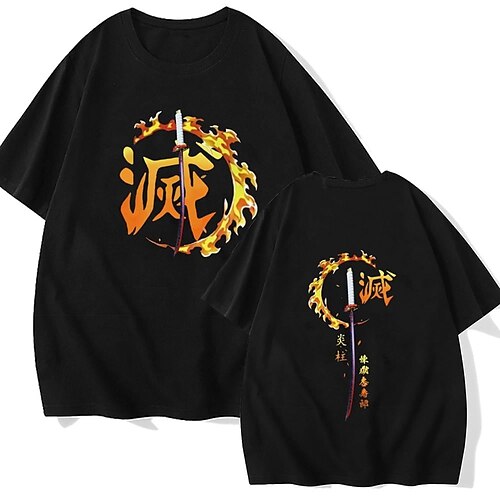 

Demon Slayer: Kimetsu no Yaiba Kamado Tanjiro T-shirt Anime Grafisk T恤衫 Til Herre Dame Unisex Voksne Varmstempling 100% bomuld Afslappet / Hverdag