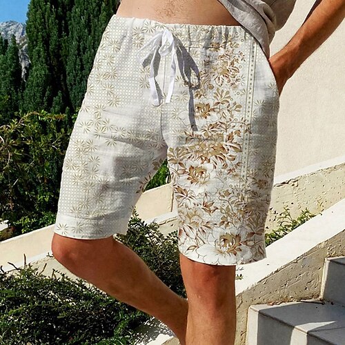 

Herre Sommer shorts Strandshorts Snørelukning Elastisk Talje Grafisk Blomst Åndbart Blød Korte Afslappet Daglig Ferie Gade Hawaiiansk Blå Grøn Mikroelastisk