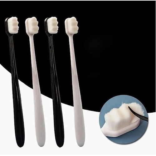 

4 pièces brosse à dents à poils souples superfins voyageant brosse nettoyante pour les dents